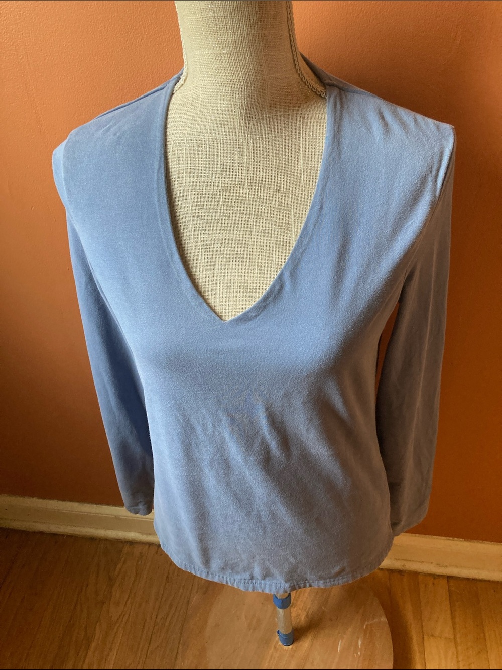 Faded Glory Powder Blue V-Neck Long Sleeve Top